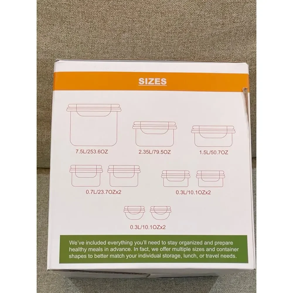 KOCWELL Food Storage Containers Set with Lids 18 PCs